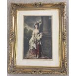 19th century mezzotint of a lady. Signed in pencil Ernest Stamp. In ornate gilt frame and glazed.