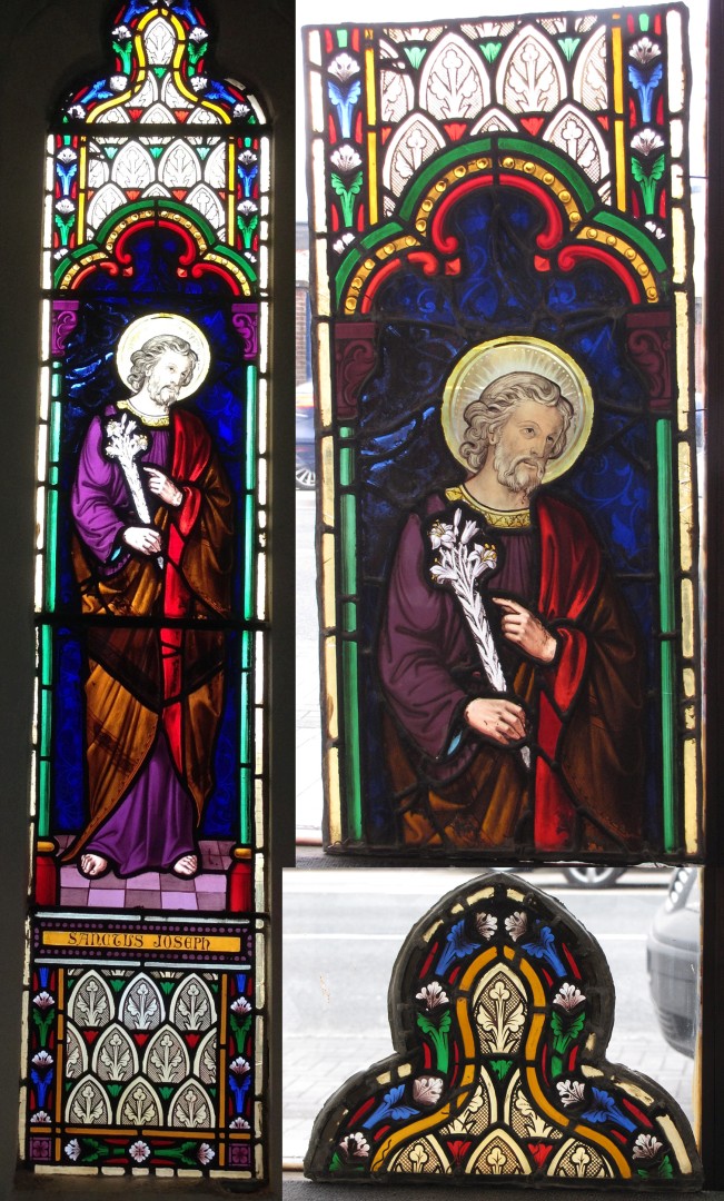 Antique stained glass window – ‘Joseph’ c1874 by Bazin & Latteux (Latteux-Bazin Maitres Verriers).