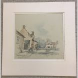 Arthur E. Davies R.B.A. R.C.A. Pencil & watercolour sketch of Bawdeswell, Norfolk. Signed lower