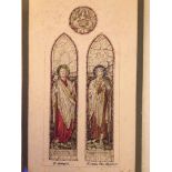 Watercolour - St. Joseph & St. John the Baptist. Thomas William Camm (attrib.), commission for Jones