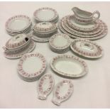 An unmarked Ridgways child's miniature dinner service with pink leaf pattern.