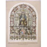 Exceptional watercolour Thomas William Camm (attrib), suggested design for end windows,
