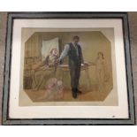 Watercolour sketch of a family. Florence Camm (attrib.) 22 x 27cm. Framed & glazed.