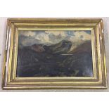 Oil on board 'Glen Muick, Aberdeenshire - a cloudy evening from the picnic by J.W. Oakes A.R.A. 30 x