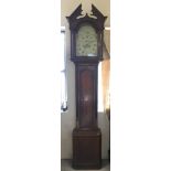 A Georgian long case clock by Thos. Boyfield, Melton Mowbray with enamelled dial.