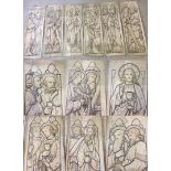 6 Watercolour cartoons of Christ and 10 desciples to include: Thomas, Andrew, John, Judas,