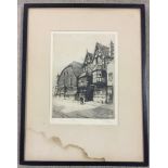 Limited edition engraving 'The George Inn Salisbury' by Meyers 32/120. 29 x 31cm framed & glazed