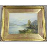 Emil Axel Krause watercolour - 'On Coniston Lake' 28 x 38cm. Gilt framed & glazed
