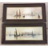 2 early 20th century framed & glazed colour prints of sailing boats.