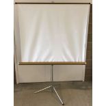 A large fold out projector screen.