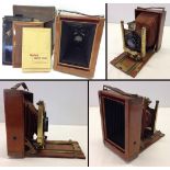 An antique Jos and Schneider & Co Kreuznach bellow camera No. 47259. With case and film.