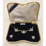 A set of vintage 'Hollywood' diamante costume jewellery comprising of a necklace & earrings.