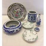 A collection of oriental china.