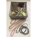 A floral box of good quality modern costume jewellery.