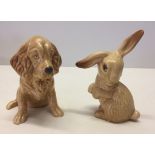 2 ceramic Sylvac animal figurines.