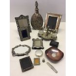 A collection of pewter, copper and plated ware.