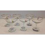 6 Babycham glasses with deer motif and Babycham writing to base.