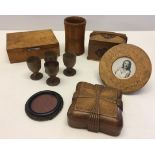 A collection of vintage treen items: