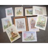 A quantity of signed prints of mainly Norfolk scenes.