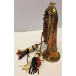 Brass & copper military bugle bearing the crest of the Royal Artillery