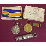 WW1 pair 1914-18 war medal and Victory medal.