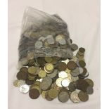 A bag of mixed coins.