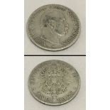 An 1877 silver German Zwei mark coin.