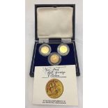 3 cased proof half sovereigns.