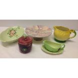 A collection of leaf & flower wares to include Carlton ware, Shorter & Royal Venton.