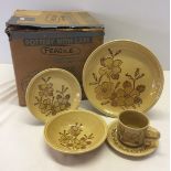 A vintage retro Biltons 'Honey Rose' pottery tea service in original box.