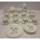 Wedgwood Ice Rose tea/coffee service together with a short vase.