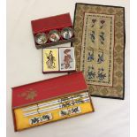 A collection of oriental items.