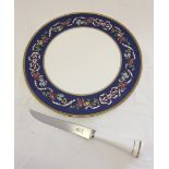 A boxed Spode (Royal Worcester) Ribbons and Roses cake plate & knife.