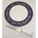 A boxed Spode (Royal Worcester) Ribbons and Roses cake plate & knife.
