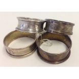 4 Hallmarked silver napkin rings.