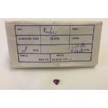 Unmounted heart shaped ruby approx 0.6ct