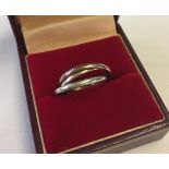 Tri-colour 9ct gold Russian wedding ring.