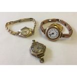 3 ladies vintage watches, all with 9ct gold cases.