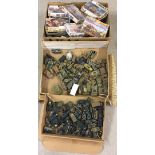 2 large boxes of 1:72 scale plastic soldiers, tanks and scenery