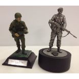 2 pewter soldiers, one painted. Each figure approx 85mm