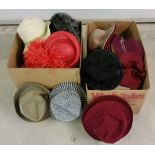 2 boxes of vintage hats.