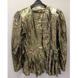 Ladies evening top. Long sleeves gold flecked. Salo.