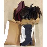 5 pairs of vintage ladies leather & suede boots.