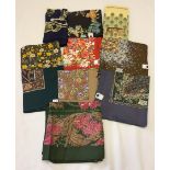 10 vintage ladies Liberty of London pure silk scarves.