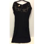 Bromhead 40s black elephant crepe dress with lace inset