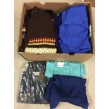 Box of new cardigans, dresses, blouses, jumpers and towelling tops.