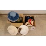 2 boxes of vintage hats.