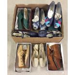 A box of mixed ladies vintage shoes. Some boxed.