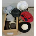 2 boxes of vintage hats, mostly unworn.