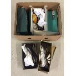 6 boxed pairs of vintage shoes of brown colouration (never worn).